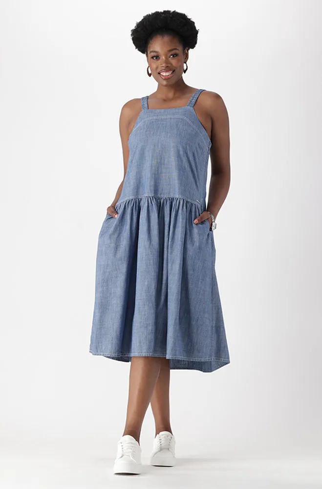 ARYA DENIM SQUARE NECK DRESS sold by Dunns product image thumbnail 4