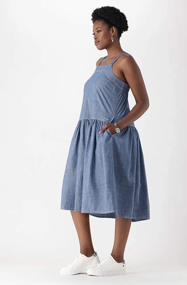 ARYA DENIM SQUARE NECK DRESS sold by Dunns product image thumbnail 3