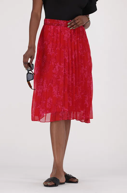 IRIS FLORAL PLEATED SKIRT sold by Dunns