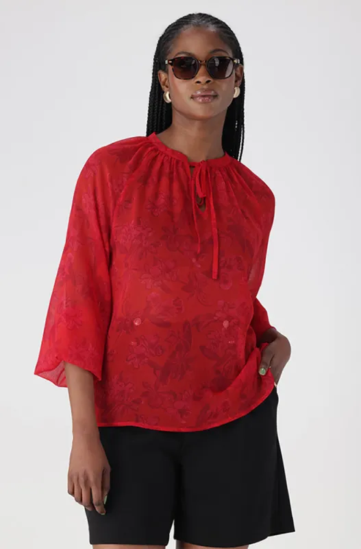 ELLE PRINTED BLOUSE sold by Dunns