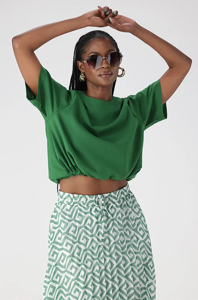 IVA LINEN BLEND DRAWCORD TOP sold by Dunns