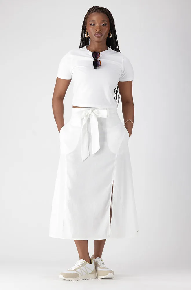 EVELYN BELTED LINEN BLEND SKIRT sold by Dunns product image thumbnail 4