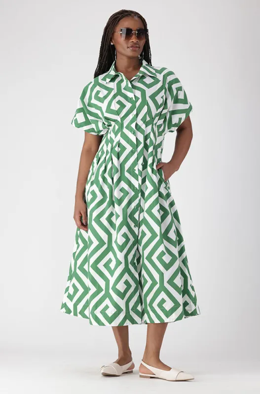 PHOEBE GEO PRINT SHIRT DRESS sold by Dunns