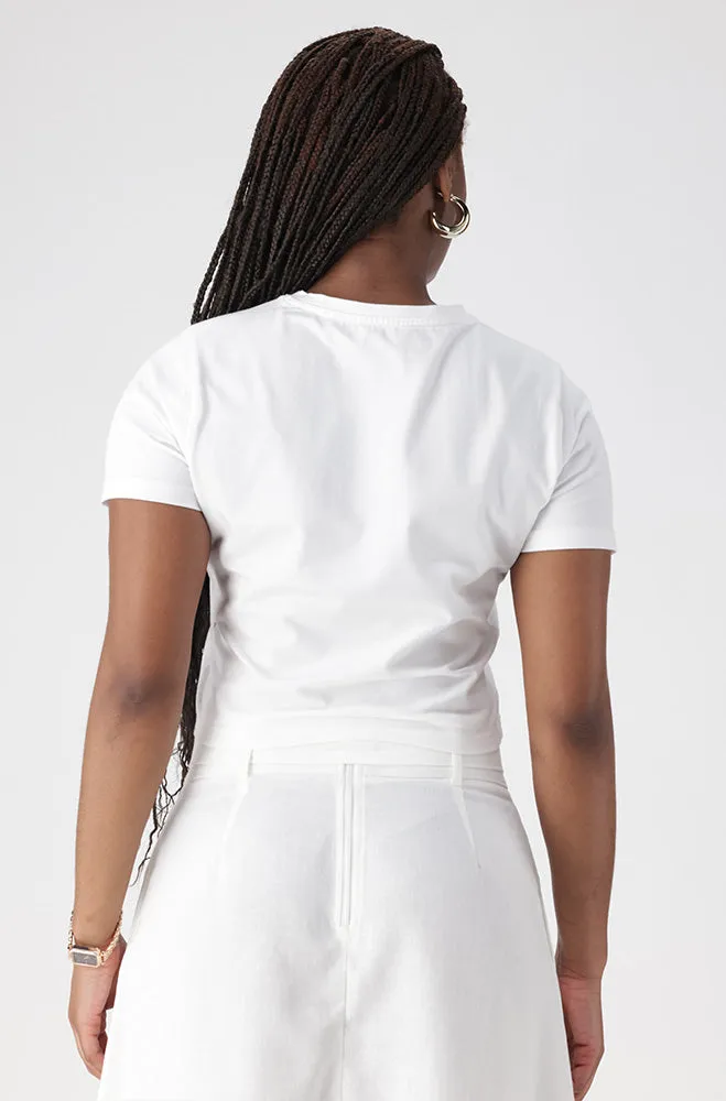 BELLA CREW NECK FITTED CROP TEE sold by Dunns product image thumbnail 5