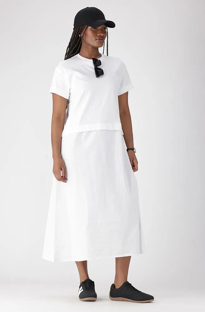 LORA KNIT AND WOVEN COMBO DRESS sold by Dunns product image thumbnail 2
