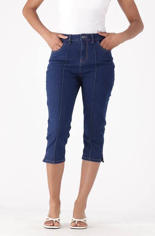 BRIELLE DENIM PINTUCK PEDAL PUSHER sold by Dunns