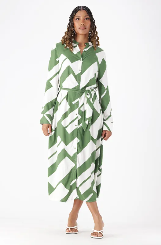 ALANI GEO PRINT SHIRT DRESS made by Dunns