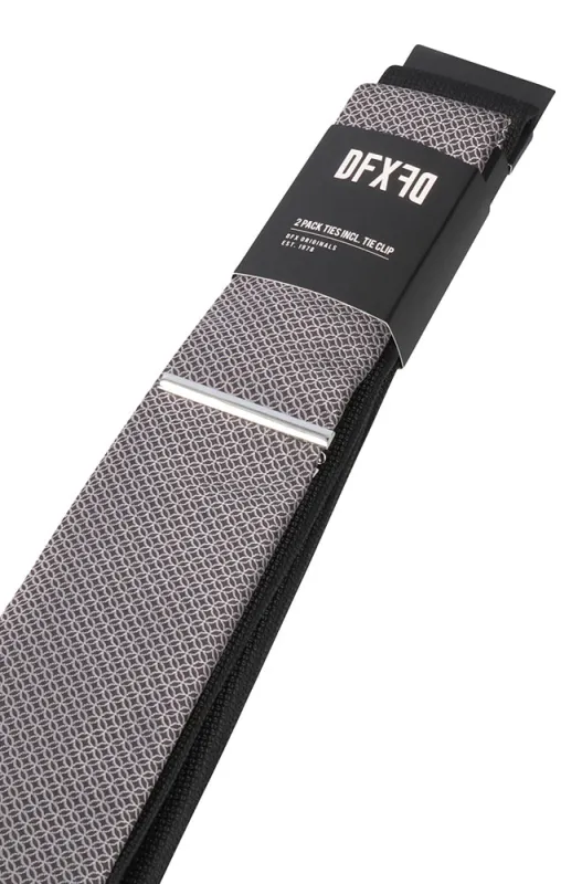 MAX TEXTURED TWIN PACK TIE SET INCLUDING TIE CLIP sold by Dunns