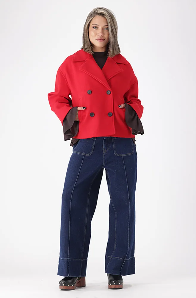 RIO SHORT MELTON TRENCH COAT sold by Dunns product image thumbnail 2