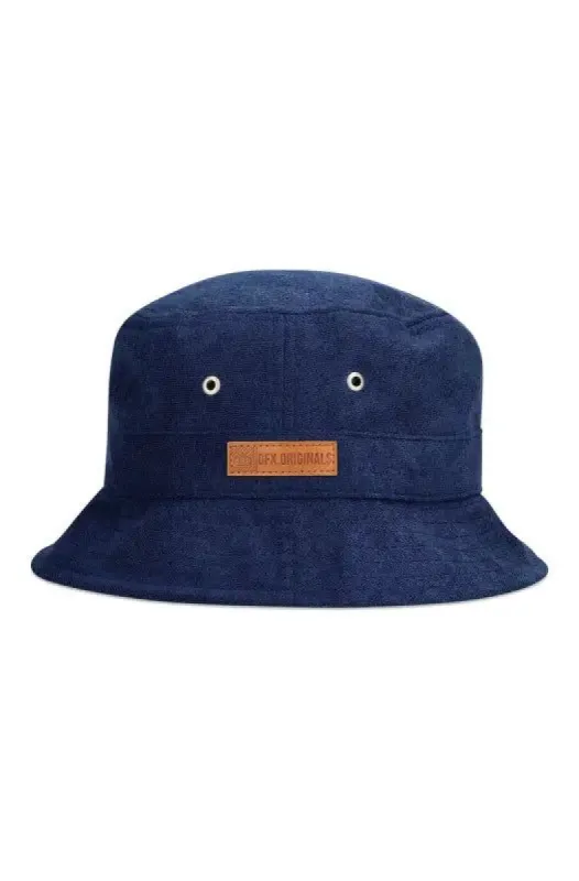 Jaxon Toweling Bucket Hat _ 141721 _ Navy sold by Dunns