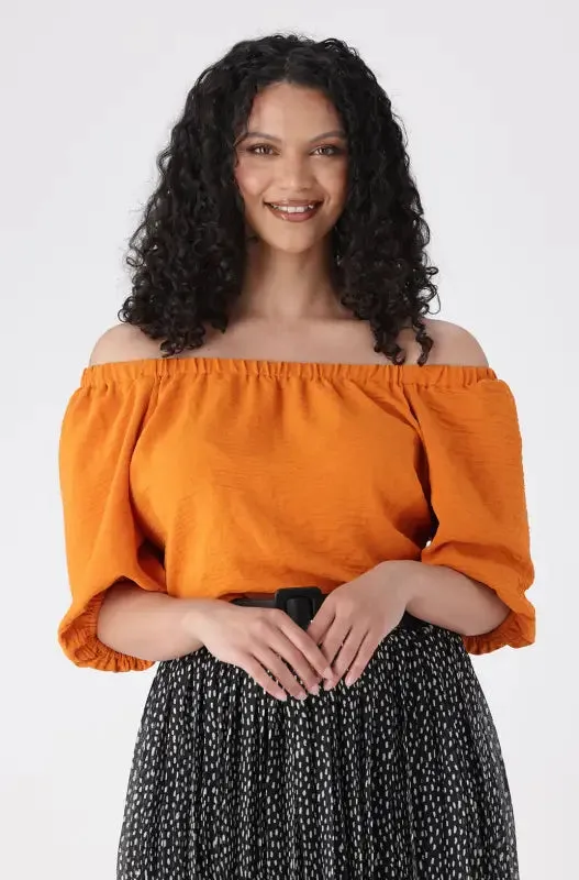 Leah Peasant Top _ 143819 _ Orange sold by Dunns