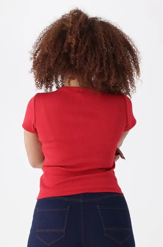 Bella Baby Rib Tee _ 149145 _ Red sold by Dunns product image thumbnail 3
