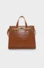 Janinie Croc Large Tote Bag _ 143744 _ Brown sold by Dunns