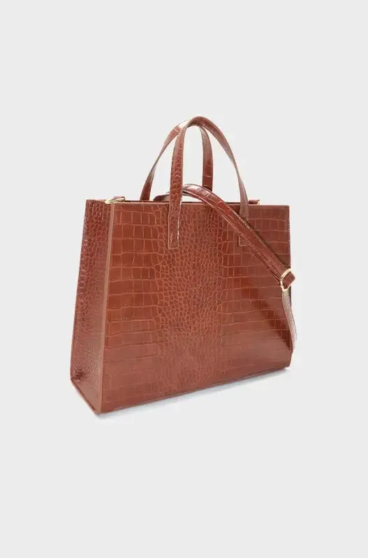 Janinie Croc Large Tote Bag _ 143744 _ Brown sold by Dunns product image thumbnail 2