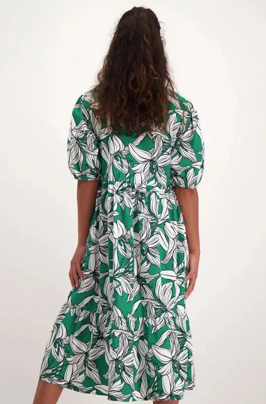 Arabella Tiered Printed Dress _ 140875 _ Green sold by Dunns product image thumbnail 3