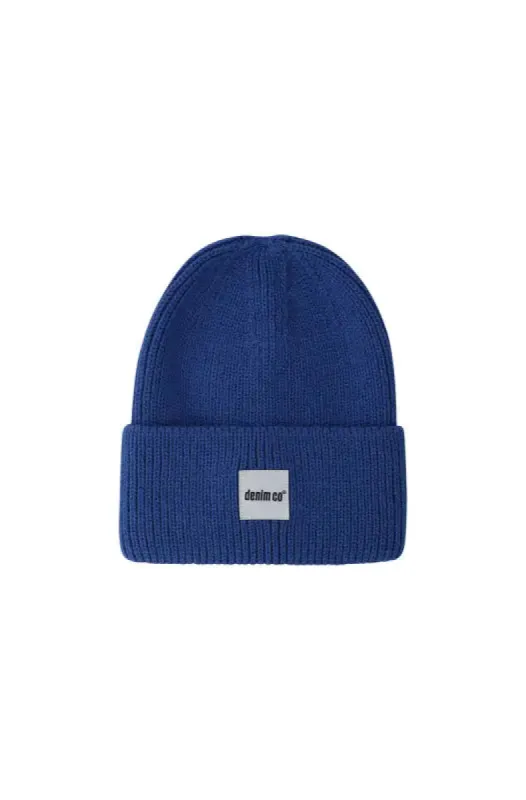 Liam Ribbed Beanie _ 138074 _ Cobalt sold by Dunns