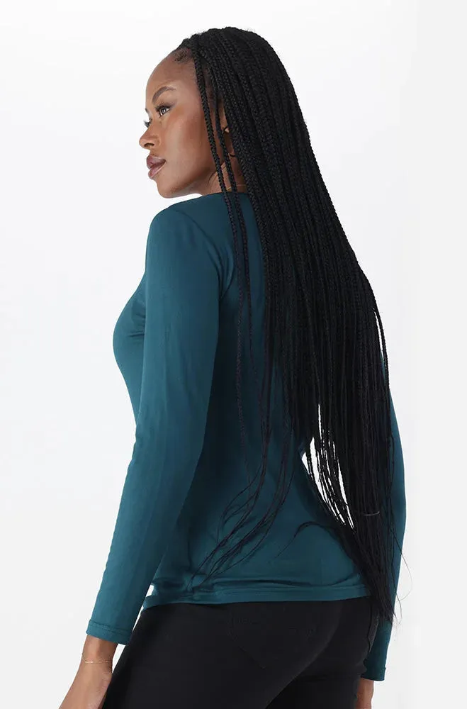 Vayla V Neck Tee _ 149109 _ Teal sold by Dunns product image thumbnail 2