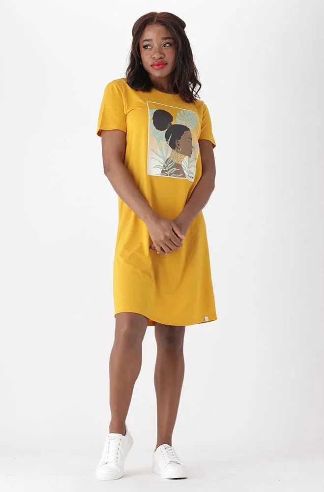 Koko T Shirt Dress _ 150323 _ Ocre sold by Dunns product image thumbnail 4