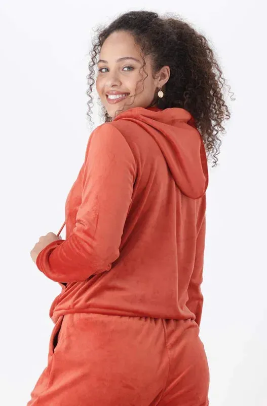 Britney Velour Zip Tru Hoodie _ 145733 _ Orange sold by Dunns product image thumbnail 3