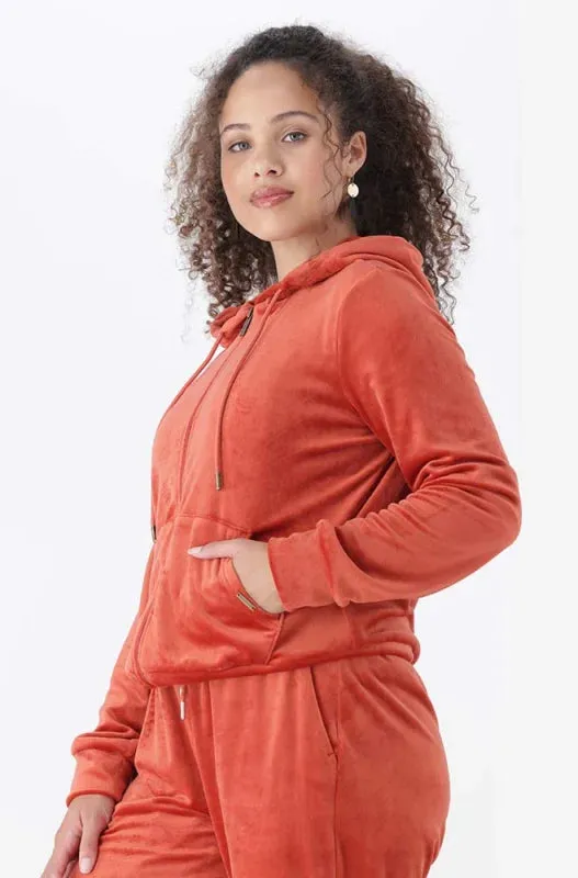 Britney Velour Zip Tru Hoodie _ 145733 _ Orange sold by Dunns product image thumbnail 2
