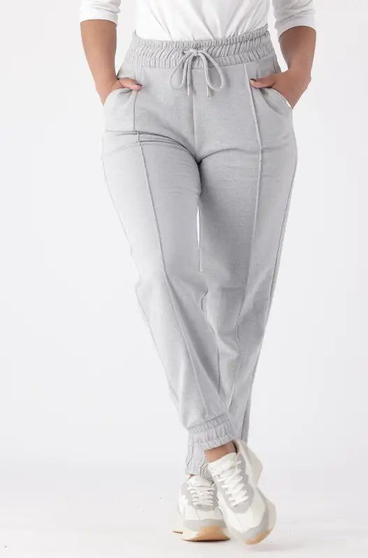 Elissa Fleece Jogger _ 145450 _ Grey Mel sold by Dunns