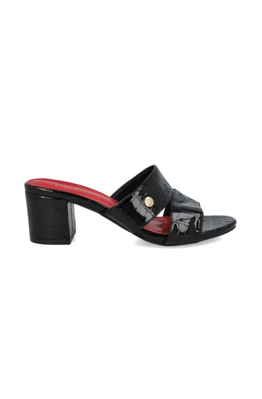Jolizma Wedge Mule _ 150450 _ Black sold by Dunns