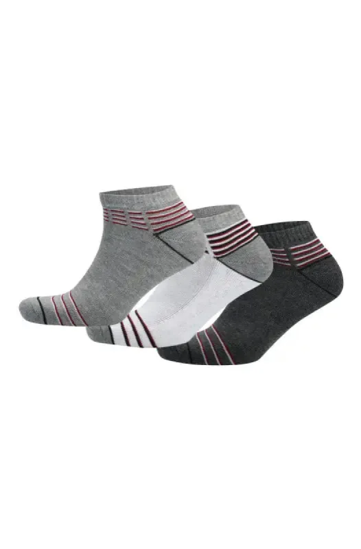 Erick Trainer Socks - 3 Pack _ 139777 _ Grey sold by Dunns