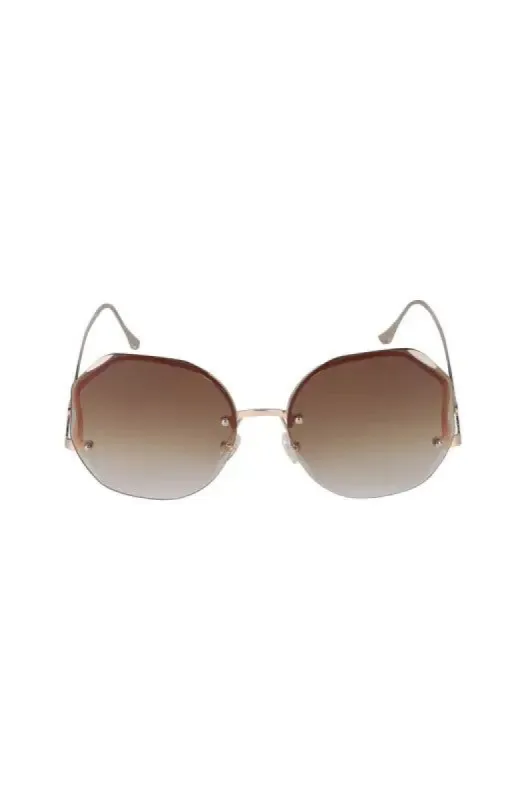 Monica Shaped Lens Sunglasses _ 143303 _ Brown sold by Dunns