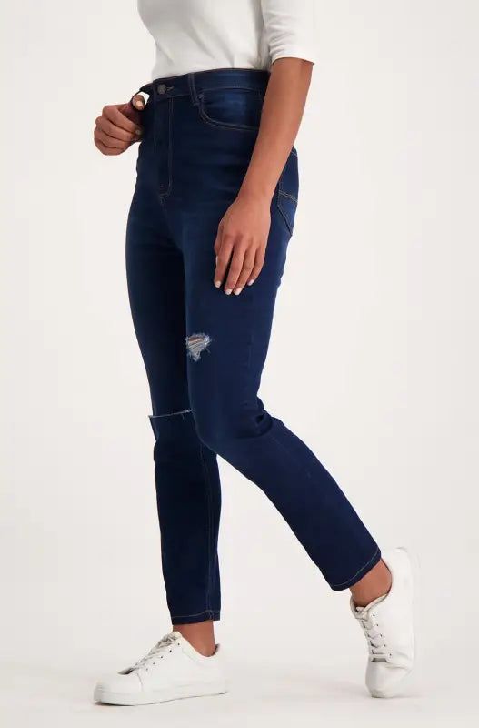Lara High Rise Rip And Repair Skinny _ 142234 _ Dark Wash sold by Dunns product image thumbnail 2