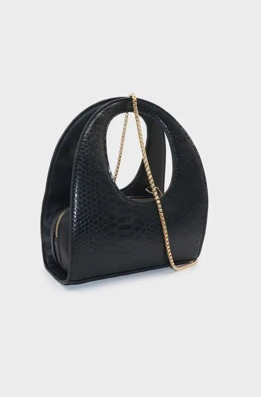 Kathy Croc Curved Handle Sling Bag _ 146074 _ Black sold by Dunns product image thumbnail 2