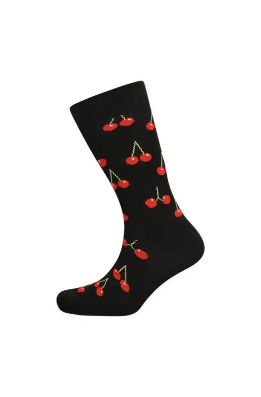 Cherry Single Socks _ 138275 _ Black sold by Dunns