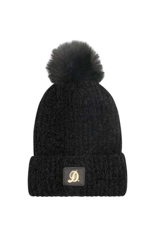 Viloa Cashmere Pom Pom Beanie _ 148270 _ Black sold by Dunns