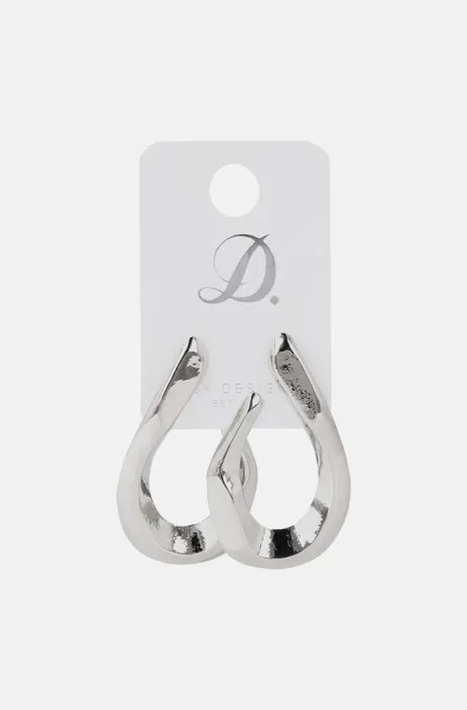 Celina Shaped Hoop Earrings _ 149732 _ Silver sold by Dunns