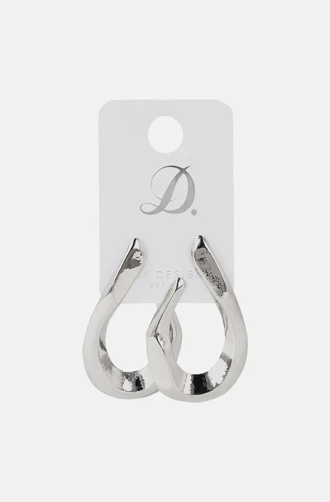 Celina Shaped Hoop Earrings _ 149732 _ Silver sold by Dunns