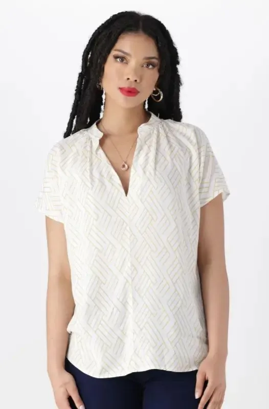 Edith Shortsleeve Portofino Top _ 144522 _ White sold by Dunns