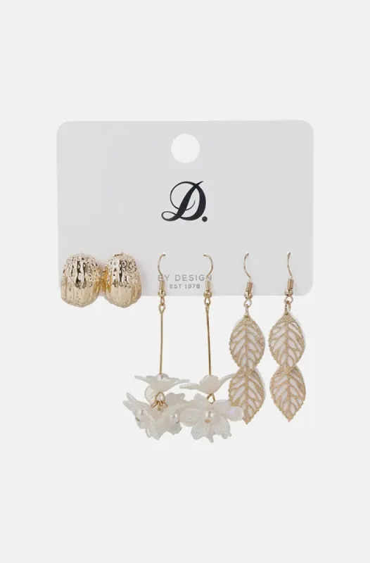 Kelly 3 Pack Earrings _ 149759 _ Gold sold by Dunns