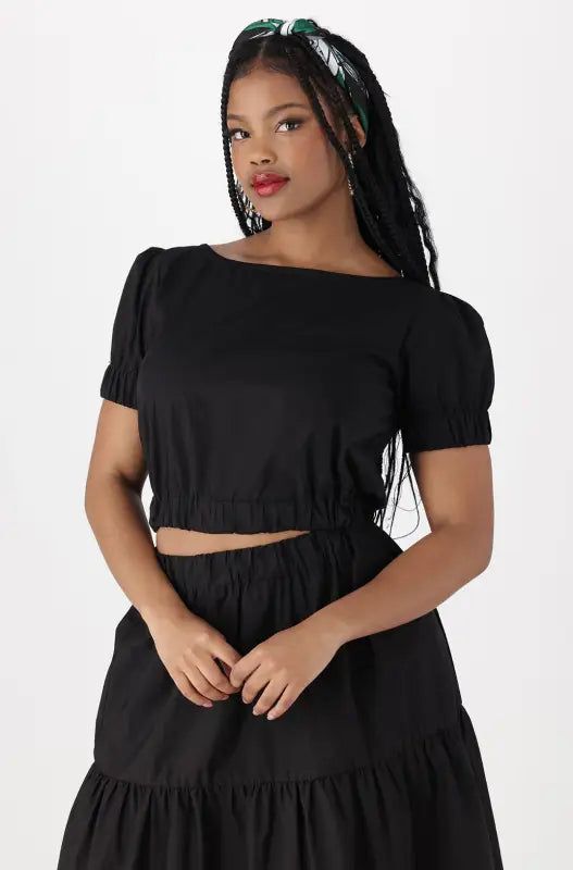 Mia Polin Puff Sleeve Top _ 140867 _ Black sold by Dunns product image thumbnail 3