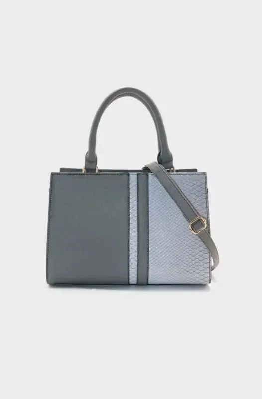 Jenna Colourblock Structured Handbag _ 145498 _ Grey sold by Dunns