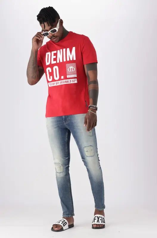 Lakewood Tee _ 140212 _ Red sold by Dunns product image thumbnail 5