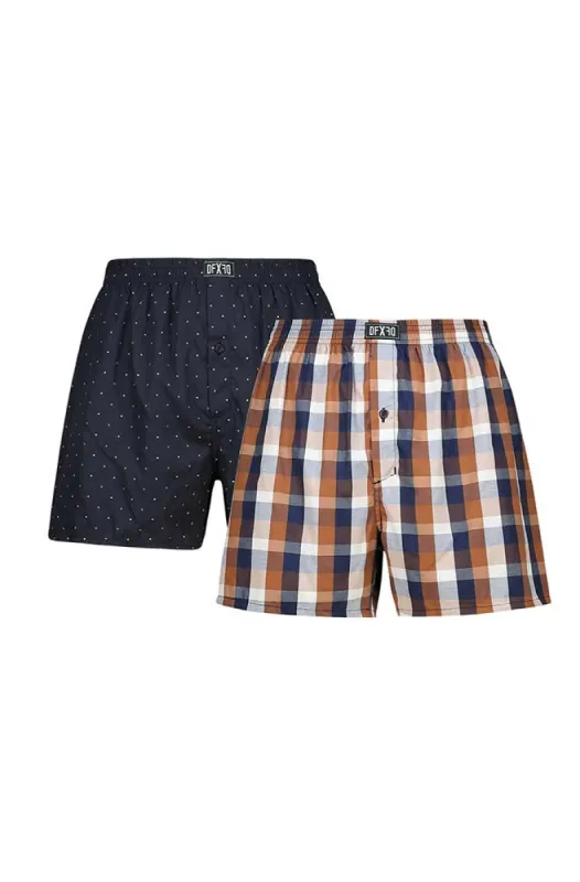 Enrique Woven Boxers 2pk _ 150740 _ Navy sold by Dunns