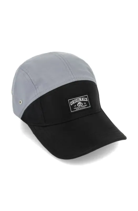 Pete 5 Panel Colourblock Cap _ 138355 _ Black sold by Dunns