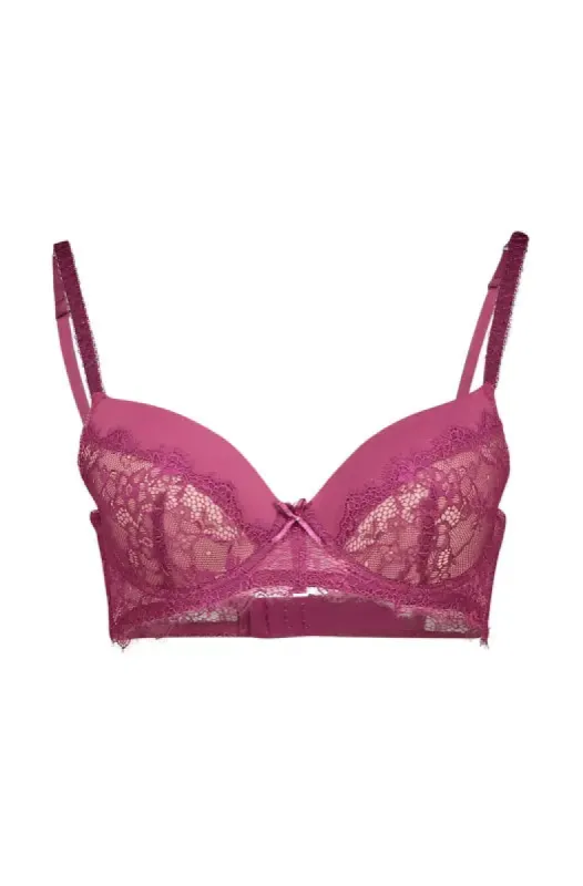 Dani T Shirt Bra Lace/Fabric Insert _ 149037 _ Cerise sold by Dunns