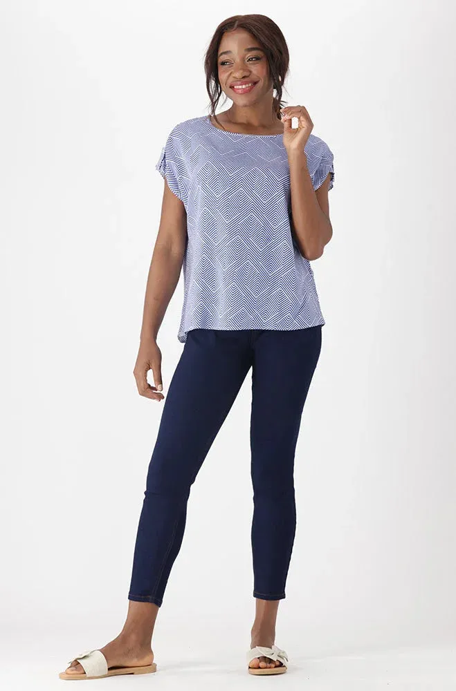 Emma Boxy Top _ 151261 _ Blue sold by Dunns product image thumbnail 4