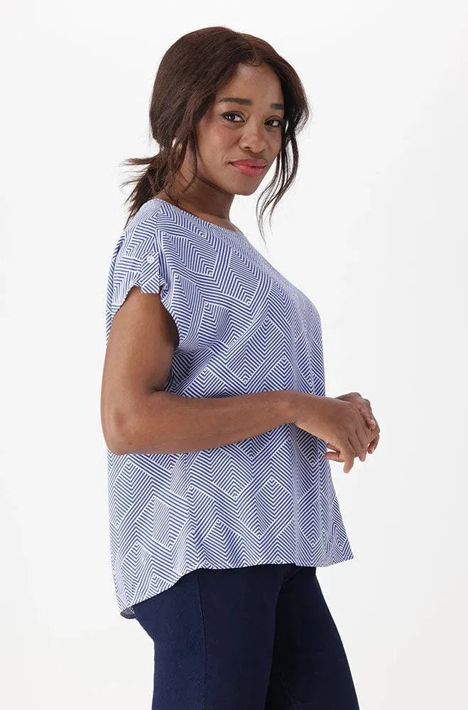 Emma Boxy Top _ 151261 _ Blue sold by Dunns product image thumbnail 2