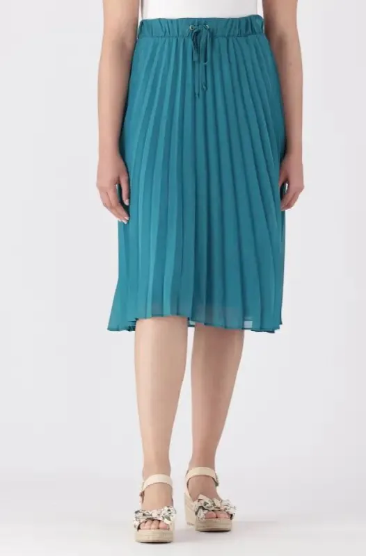 Iris Pleated Skirt _ 140857 _ Teal sold by Dunns