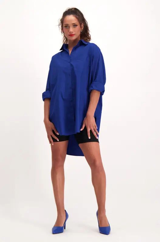 Mia Boyfriend Shirt _ 140916 _ Blue sold by Dunns product image thumbnail 4