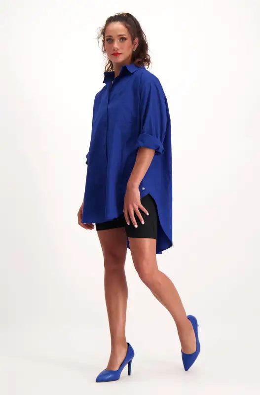 Mia Boyfriend Shirt _ 140916 _ Blue sold by Dunns product image thumbnail 5