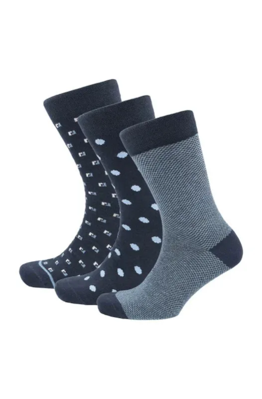 Eliseo Socks - 3 Pack _ 146519 _ Navy sold by Dunns