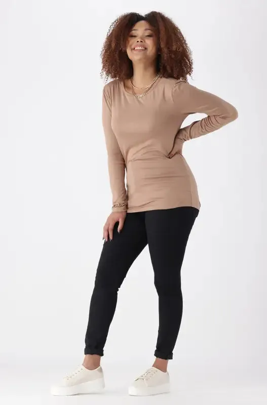 Cleo Crew Neck Tee _ 148945 _ Taupe sold by Dunns product image thumbnail 5
