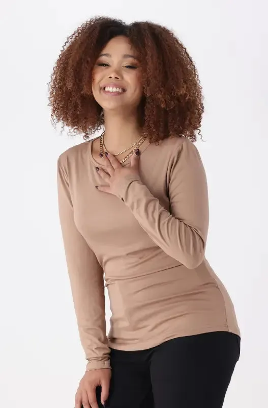 Cleo Crew Neck Tee _ 148945 _ Taupe sold by Dunns product image thumbnail 2